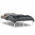 Estructura cama sin colchón con cabecero metal blanco
