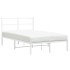 Estructura cama sin colchón con cabecero metal blanco