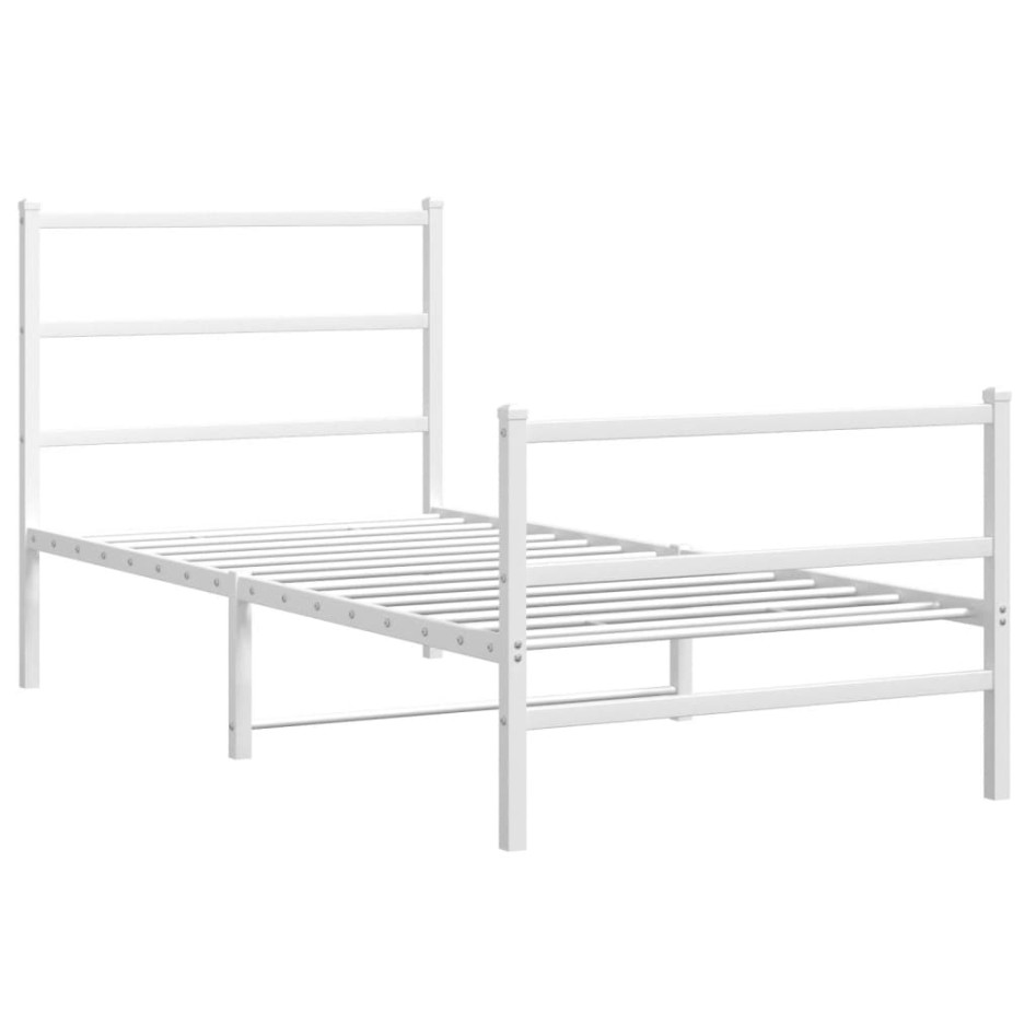 Estructura cama sin colchón con estribo metal blanco 90x200