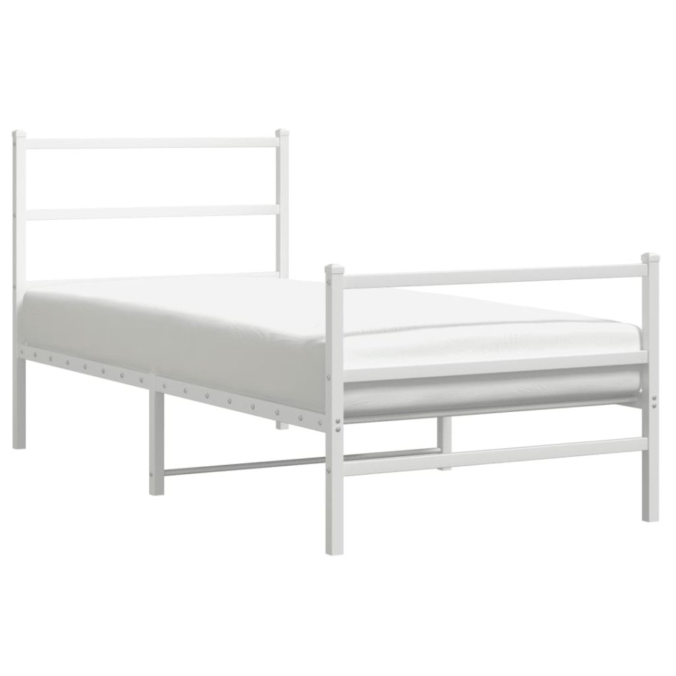 Estructura cama sin colchón con estribo metal blanco 90x200