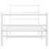 Estructura cama sin colchón con estribo metal blanco 90x200