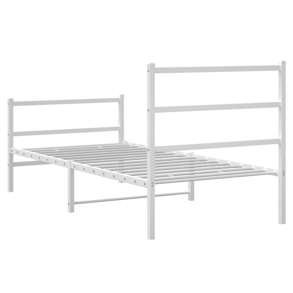 Estructura cama sin colchón con estribo metal blanco 90x200