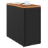 Mesa auxiliar jardín tapa madera ratán PE negro 58x27,5x55