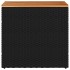 Mesa auxiliar jardín tapa madera ratán PE negro 58x27,5x55