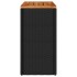 Mesa auxiliar jardín tapa madera ratán PE negro 58x27,5x55