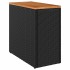 Mesa auxiliar jardín tapa madera ratán PE negro 58x27,5x55