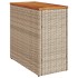 Mesa auxiliar jardín tapa madera ratán PE beige 58x27,5x55