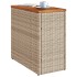 Mesa auxiliar jardín tapa madera ratán PE beige 58x27,5x55