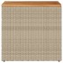 Mesa auxiliar jardín tapa madera ratán PE beige 58x27,5x55