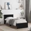 Estructura cama con cabecero madera ingeniería negro 90x200 cm