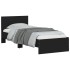 Estructura cama con cabecero madera ingeniería negro 90x200
