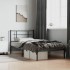 Estructura cama sin colchón con cabecero metal negro 107x203