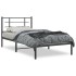 Estructura cama sin colchón con cabecero metal negro 107x203