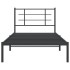 Estructura cama sin colchón con cabecero metal negro 107x203