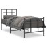 Estructura cama sin colchón con estribo metal negro 75x190