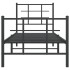 Estructura cama sin colchón con estribo metal negro 75x190