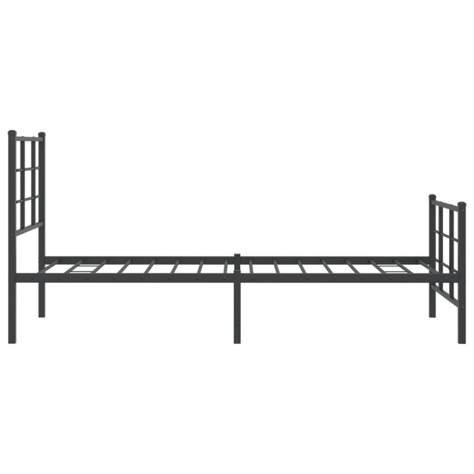 Estructura cama sin colchón con estribo metal negro 75x190