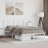 Estructura cama sin colchón con cabecero metal blanco