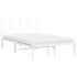 Estructura cama sin colchón con cabecero metal blanco