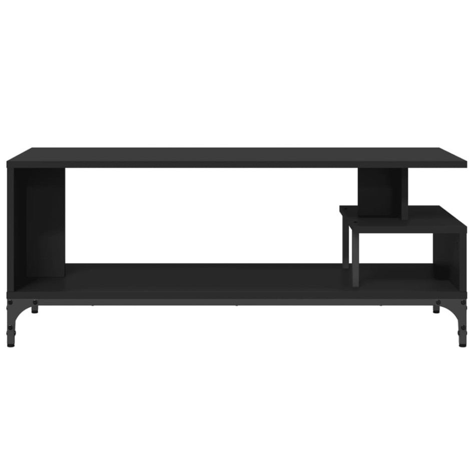 Mueble de TV madera de ingeniería y acero negro 102x40x41