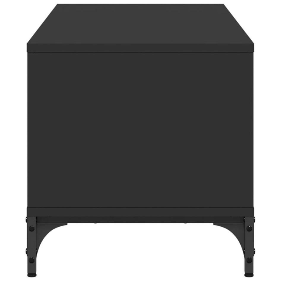 Mueble de TV madera de ingeniería y acero negro 102x40x41