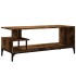 Mueble de TV madera de ingeniería y acero negro 102x40x41