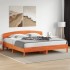 Cabecero de cama madera maciza de pino marrón cera 180