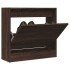 Zapatero de madera de ingeniería marrón roble 60x21x57
