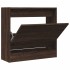 Zapatero de madera de ingeniería marrón roble 60x21x57