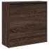 Zapatero de madera de ingeniería marrón roble 60x21x57