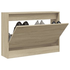 Zapatero de madera de ingeniería roble Sonoma 80x21x57