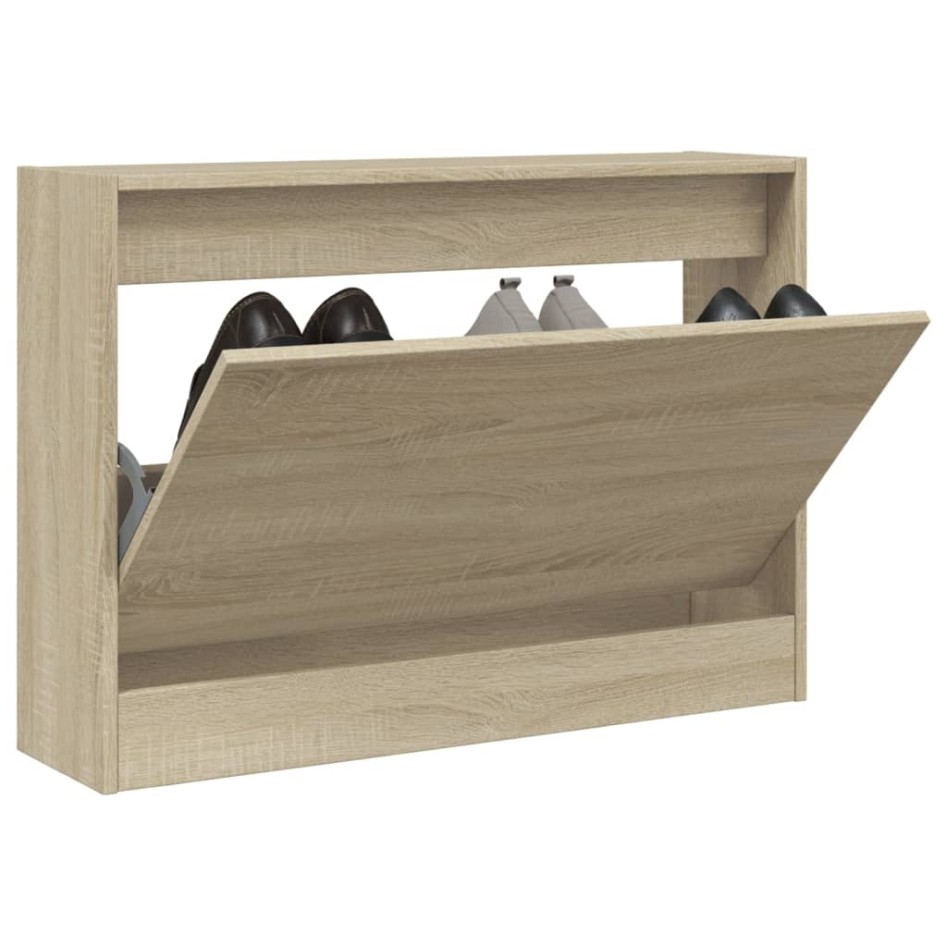 Zapatero de madera de ingeniería roble Sonoma 80x21x57
