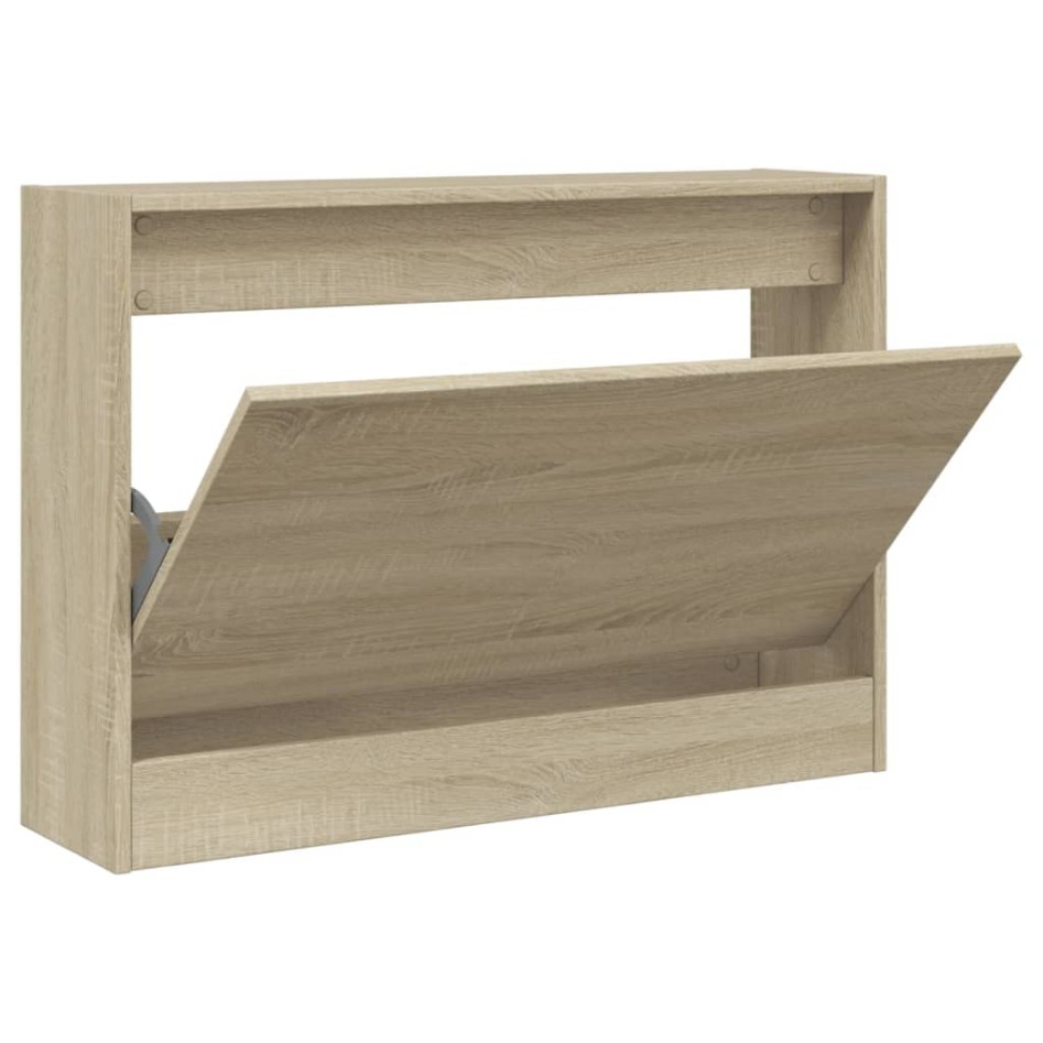 Zapatero de madera de ingeniería roble Sonoma 80x21x57