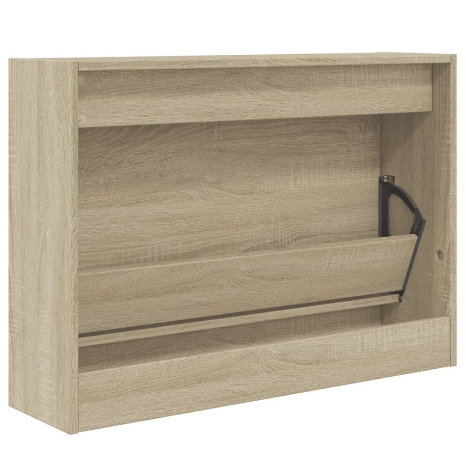 Zapatero de madera de ingeniería roble Sonoma 80x21x57