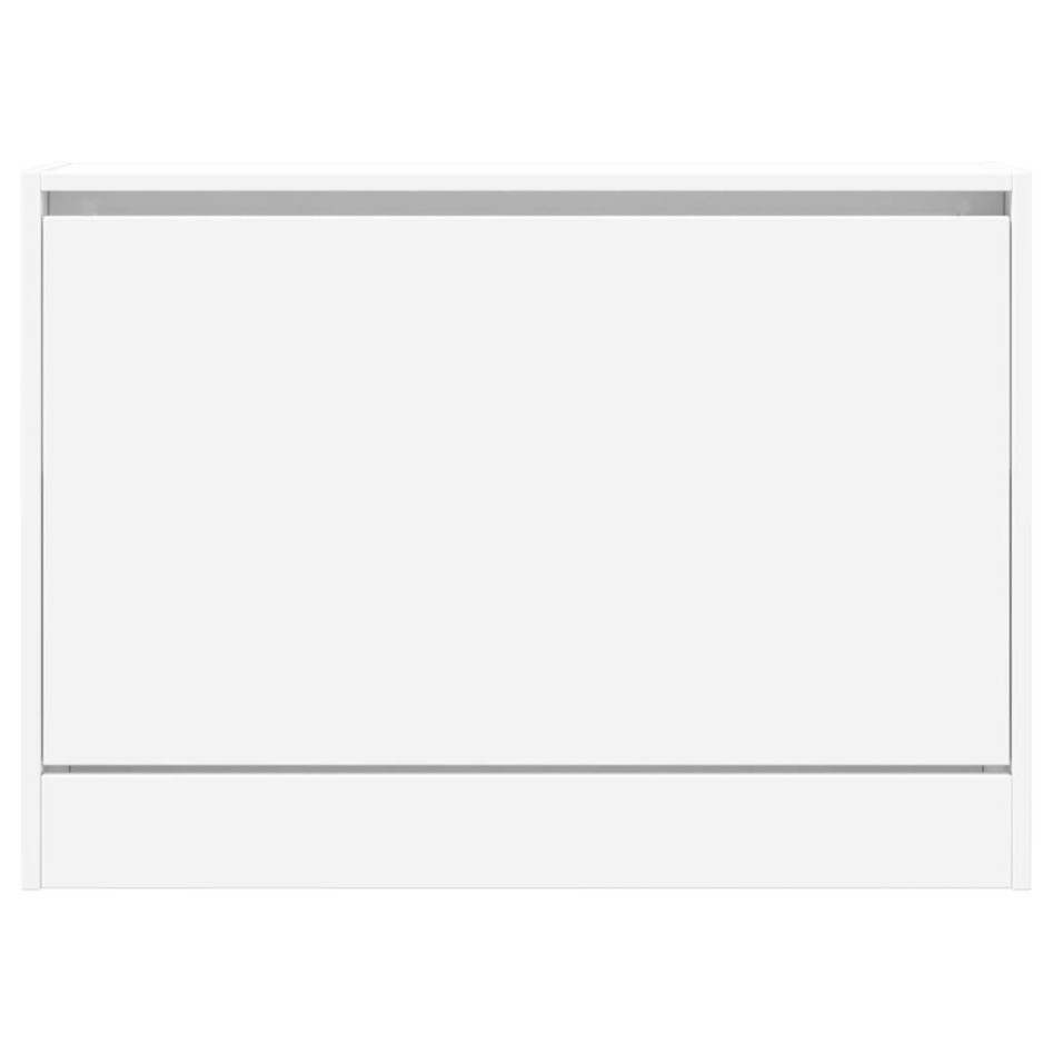 Zapatero de madera de ingeniería blanco 80x21x57