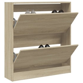 Zapatero de madera de ingeniería roble Sonoma 80x21x87,5