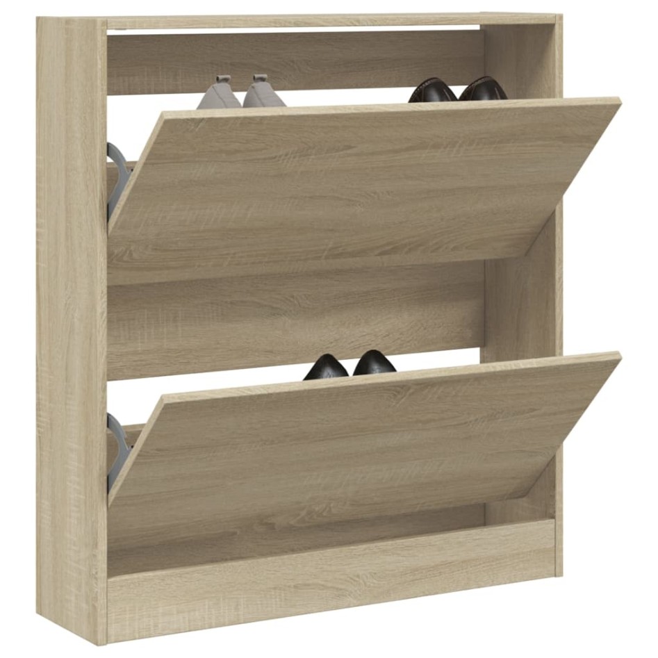 Zapatero de madera de ingeniería roble Sonoma 80x21x87,5