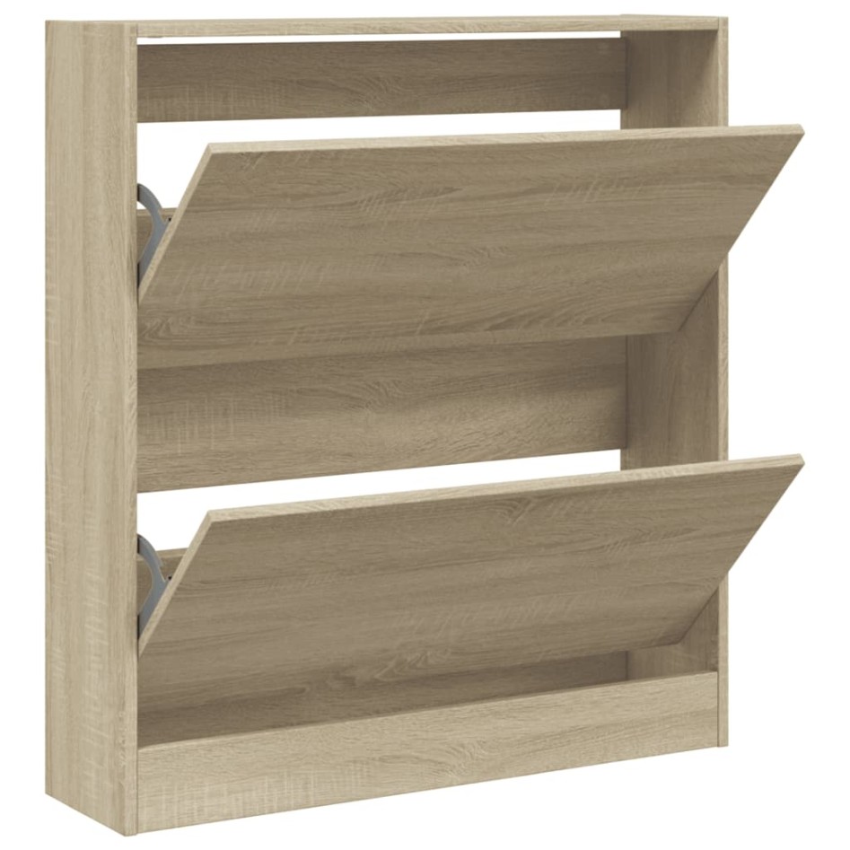 Zapatero de madera de ingeniería roble Sonoma 80x21x87,5