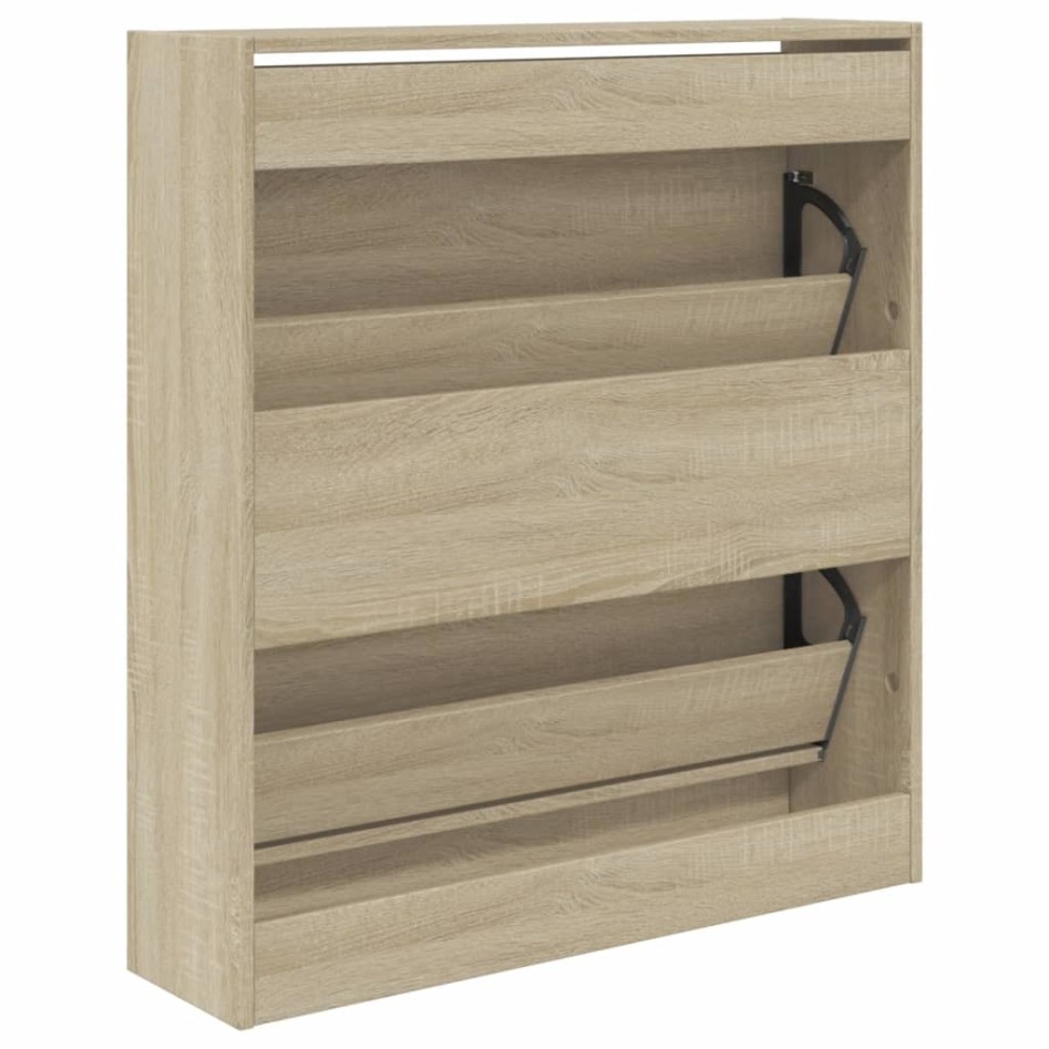 Zapatero de madera de ingeniería roble Sonoma 80x21x87,5