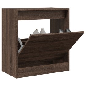 Zapatero de madera de ingeniería marrón roble 60x34x63,5