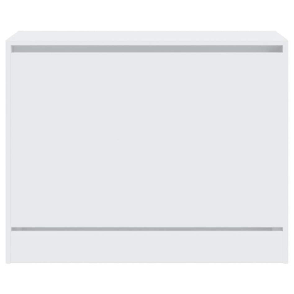 Zapatero de madera de ingeniería blanco 80x34x63