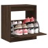 Zapatero de madera de ingeniería marrón roble 60x42x69