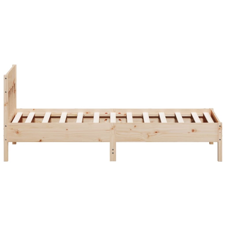 Estructura de cama sin colchón madera maciza pino 75x190