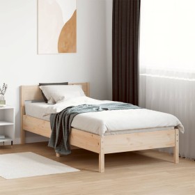 Estructura de cama sin colchón madera maciza de pino 90x200
