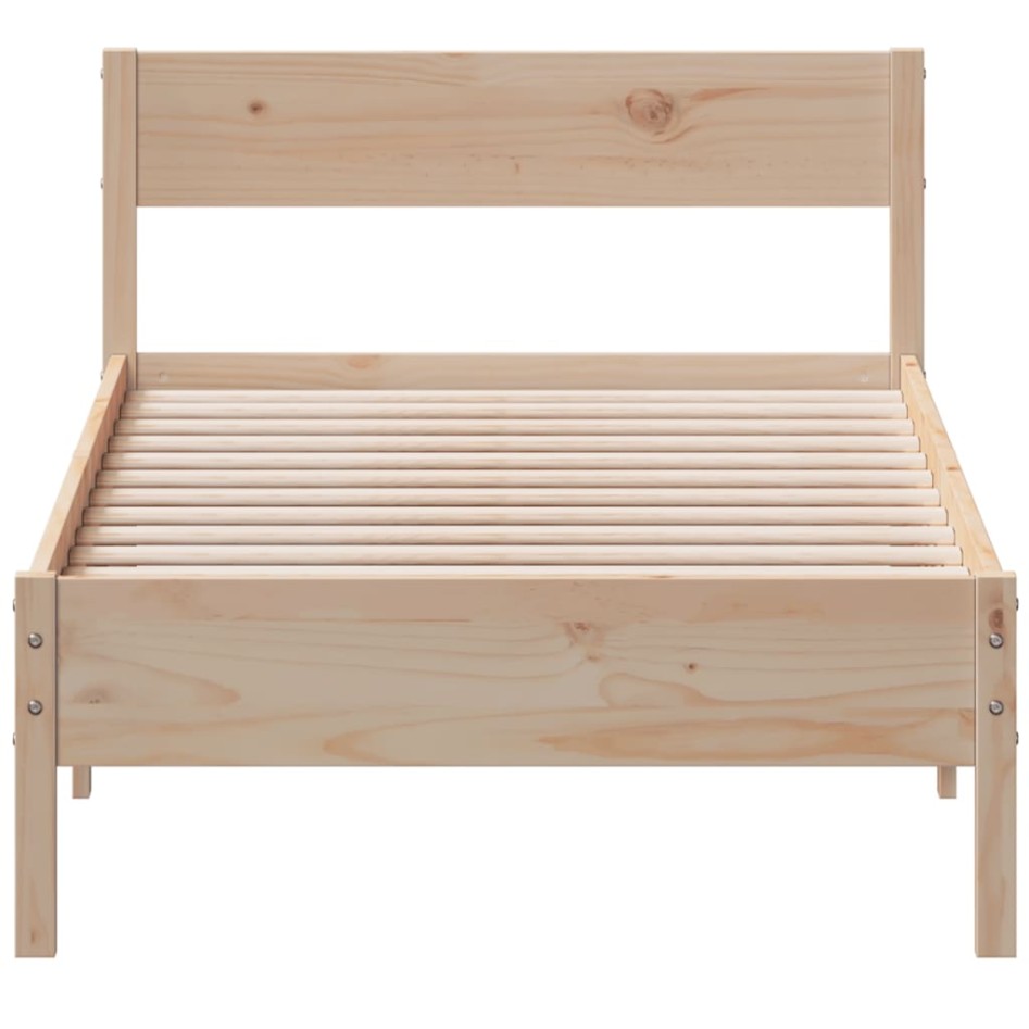 Estructura de cama sin colchón madera maciza de pino 90x200
