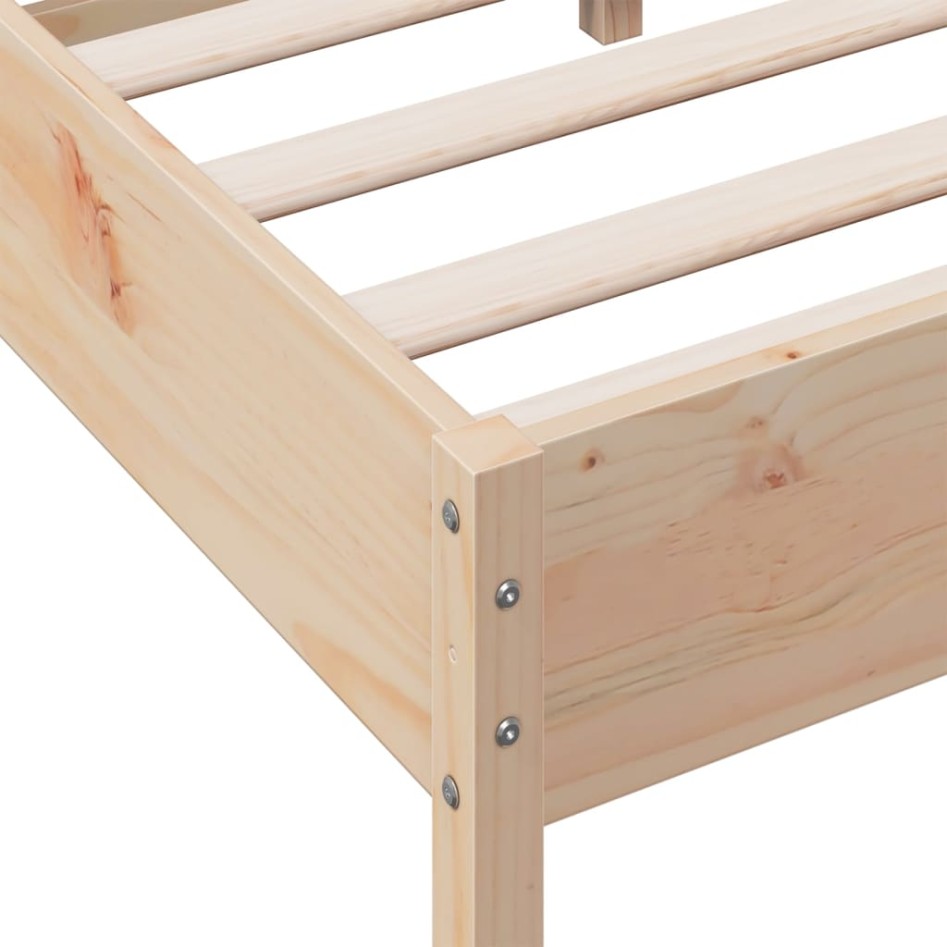 Estructura de cama sin colchón madera maciza de pino 90x200