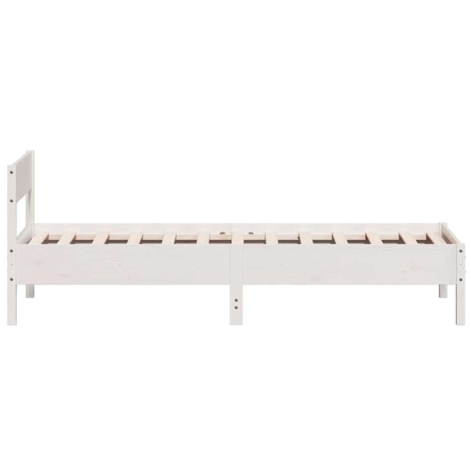 Estructura de cama sin colchón madera maciza blanca 75x190