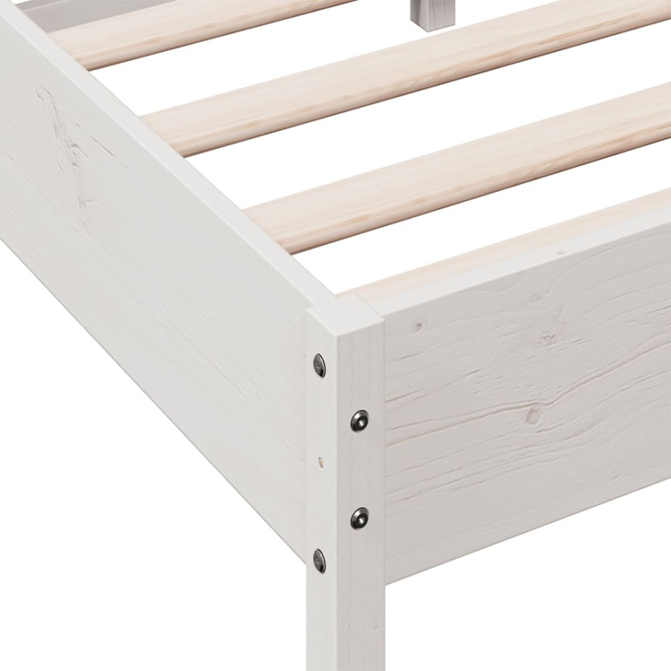 Estructura de cama sin colchón madera maciza blanca 75x190