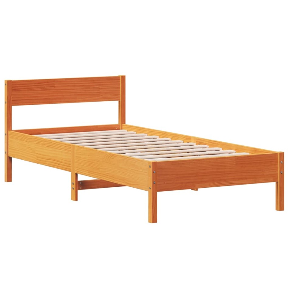 Estructura de cama sin colchón madera maciza marrón 90x190
