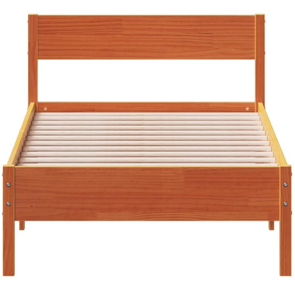 Estructura de cama sin colchón madera maciza marrón 90x190